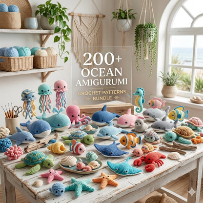 200+ Ocean Animals Amigurumi Crochet Pattern Bundle